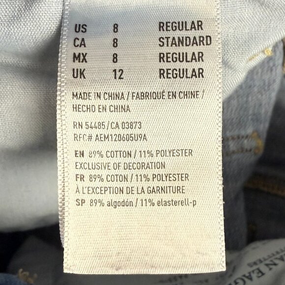 American Eagle Tomgirl Boyfriend Fit Jeans Women's 8 Regular Distressed Denim - Picture 6 of 10